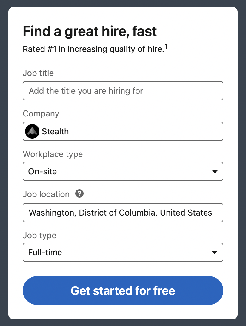 LinkedIn hiring interface