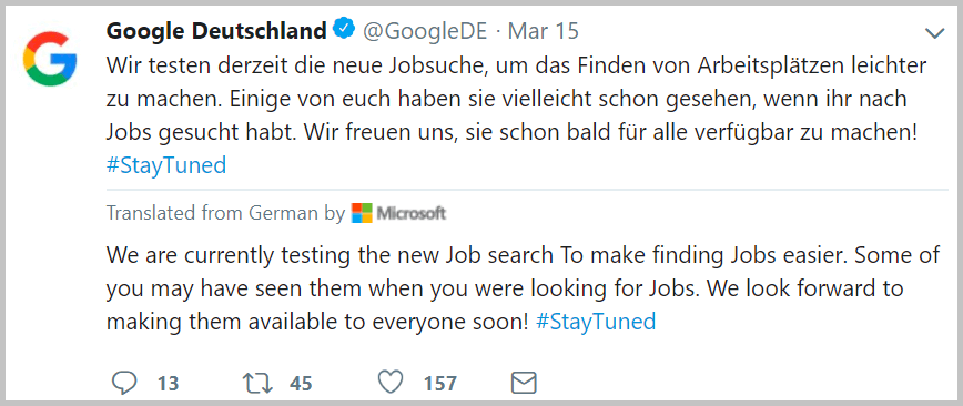 Germans will have an easier time finding jobs using Google for Jobs